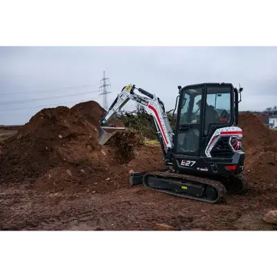 Bobcat E27 Minibagger im Einsatz - Baumaschinen-Vermietung in Großhabersdorf